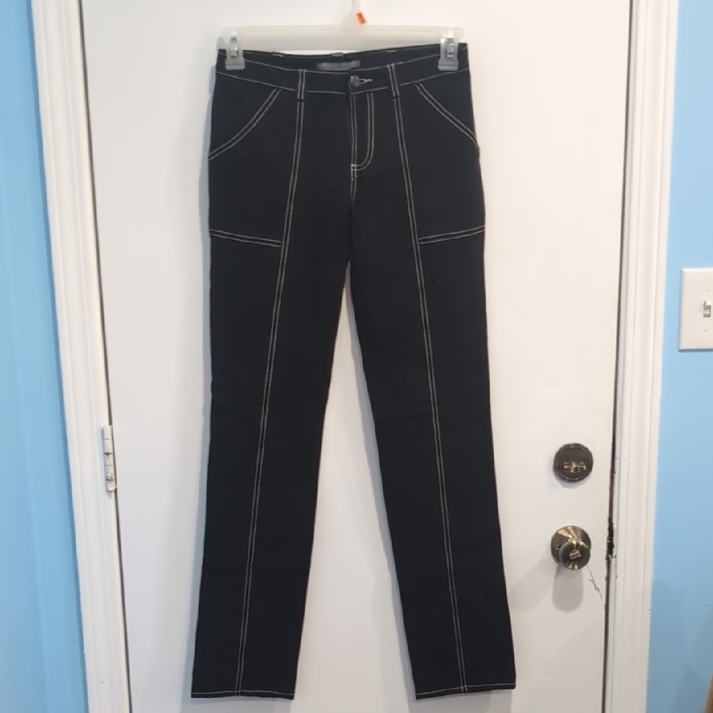 Proenza Schouler x Target Black Jeans White Stitching Straight Leg Size 3/29